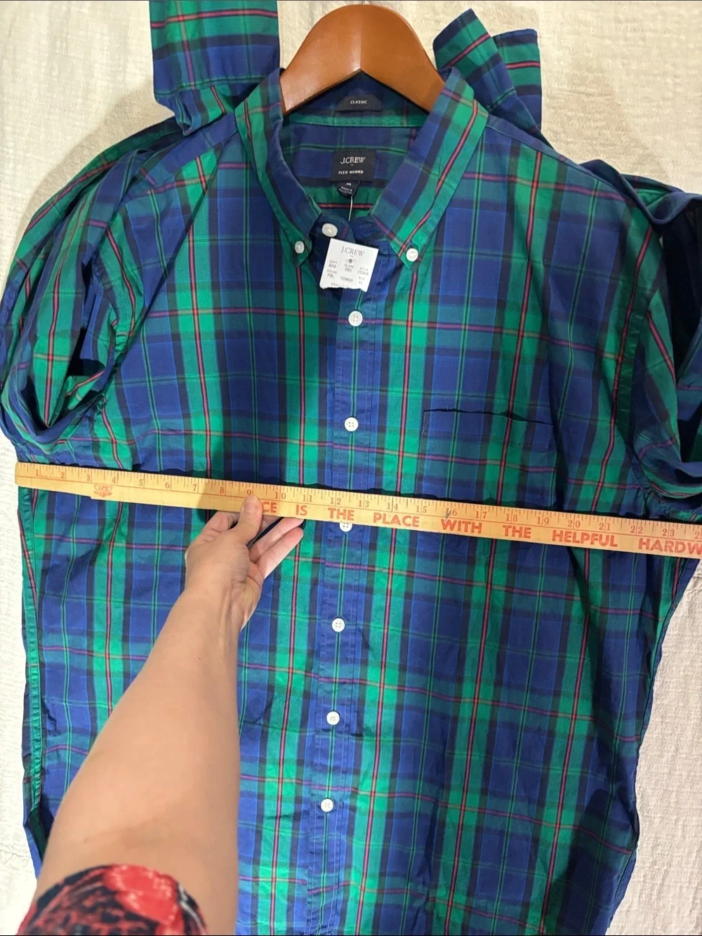 NWT J. Crew Men’s XL Classic Fit Flex Washed Tartan Plaid Button-Down Shirt